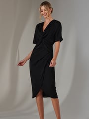 Jolie Moi Black Front Knot Bodycon Dress - Image 6 of 6