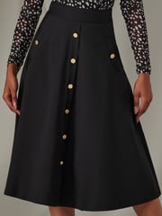 Jolie Moi Black Button Up Midi Skirt - Image 3 of 6