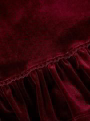 Monsoon Red Noa Spotty Organza Sleeves Velvet Dress - Image 4 of 4