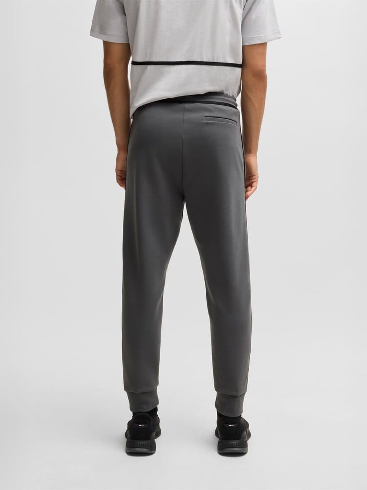BOSS Grey Hadiko Tape Trim Regular Fit Tracksuit Jersey Joggers - Image 3 of 3
