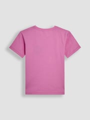 JoJo Maman Bébé Pink Good Vibes Graphic Classic Crew Neck T-Shirts 2 Pack - Image 3 of 4