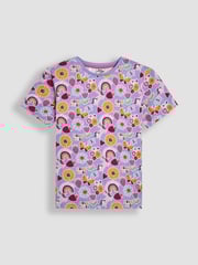 JoJo Maman Bébé Pink Good Vibes Graphic Classic Crew Neck T-Shirts 2 Pack - Image 4 of 4