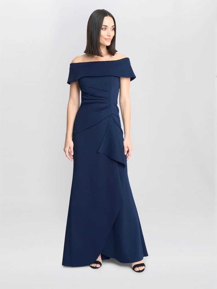 Gina Bacconi Blue Carla Off The Shoulder Maxi Dress - Image 1 of 5
