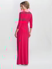 Gina Bacconi Pink Celine Jersey Wrap Maxi Dress - Image 2 of 5