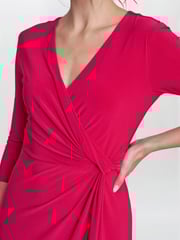 Gina Bacconi Pink Celine Jersey Wrap Maxi Dress - Image 4 of 5