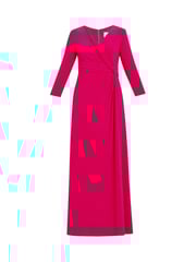 Gina Bacconi Pink Celine Jersey Wrap Maxi Dress - Image 5 of 5