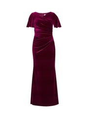 Gina Bacconi Red Minka Velvet Maxi Dress With Cowl Neck - Image 6 of 6