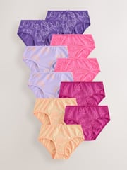 Pink/Purple Briefs 10 Pack (1.5-16yrs) - Image 1 of 9