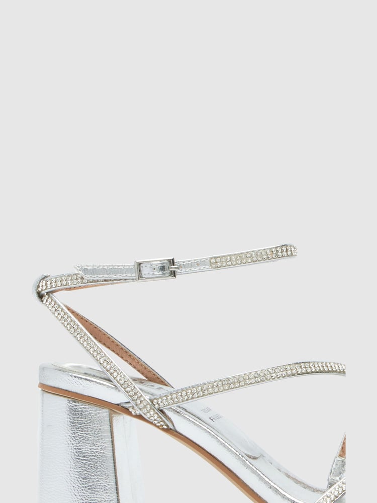 Schuh Silver Sully Embellished Block Shoes - Image 2 of 3