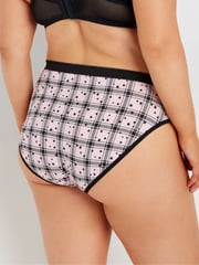 Yours Curve Pink Stretch Star Check High Leg Briefs 5 Packs - Image 3 of 9