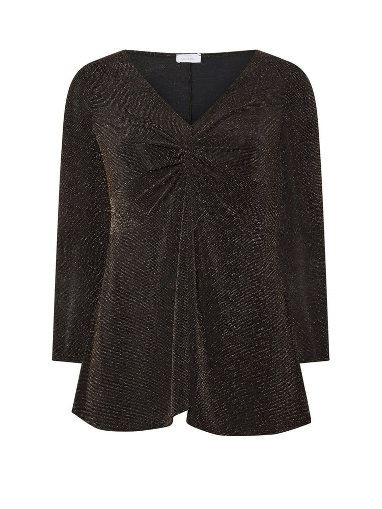 Yours Curve Gold London Metallic Knot Front Top - Image 6 of 6 Yours Curve Gold London Metallic Knot Front Top - Image 6 of 6