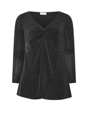 Yours Curve Silver London Metallic Knot Front Top - Image 5 of 5