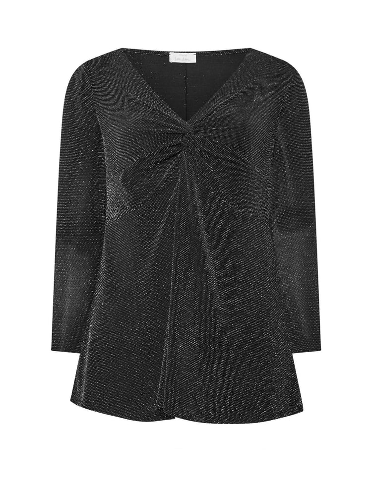 Yours Curve Silver London Metallic Knot Front Top - Image 5 of 5 Yours Curve Silver London Metallic Knot Front Top - Image 5 of 5