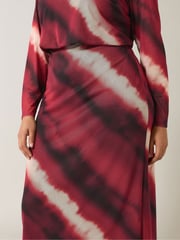 Evans Curve Abstract Print Mesh Midi Skirt - Image 4 of 5