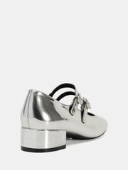 Novo Silver Heidi Low Block Mary Jane Flat Shoes - Image 4 of 6