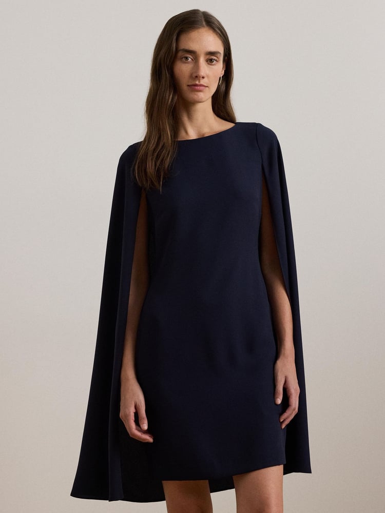 Lauren Ralph Lauren Petra Cape Georgette Cocktail Mini Dress - Image 1 of 7 Lauren Ralph Lauren Petra Cape Georgette Cocktail Mini Dress - Image 1 of 7
