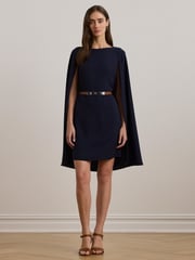 Lauren Ralph Lauren Petra Cape Georgette Cocktail Mini Dress - Image 5 of 7