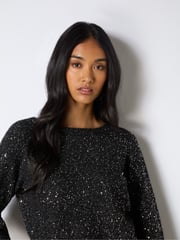 Ro&Zo Black Sparkle Twist Jumper - Image 1 of 5