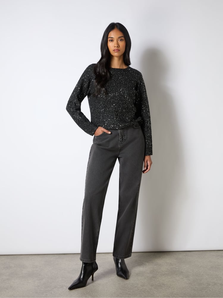 Ro&Zo Black Sparkle Twist Jumper - Image 2 of 5