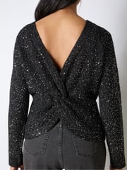 Ro&Zo Black Sparkle Twist Jumper - Image 5 of 5