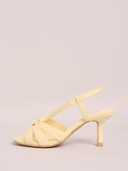 Friends Like These Yellow Standard Fit Knot Detail Multi Strap Stiletto Heels Faux Leather Sandals - Image 5 of 5