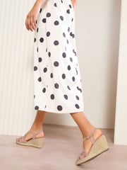 Friends Like These Nude Wide Fit Multi Strap Detail Mid Wedge Sandals - Image 4 of 4