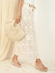 Friends Like These Nude Wide Fit Diamante Jewel Multi Strap Comfort Wedge Sandals - Image 3 of 5