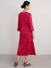 Seasalt Cornwall Red Starry Night Satin Midi Dress - Image 4 of 8