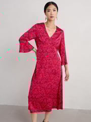 Seasalt Cornwall Red Starry Night Satin Midi Dress - Image 5 of 8