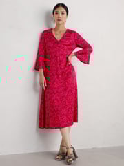 Seasalt Cornwall Red Starry Night Satin Midi Dress - Image 6 of 8