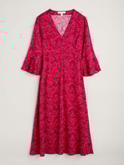 Seasalt Cornwall Red Starry Night Satin Midi Dress - Image 7 of 8