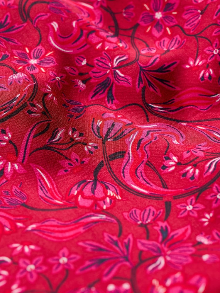 Seasalt Cornwall Red Starry Night Satin Midi Dress - Image 8 of 8