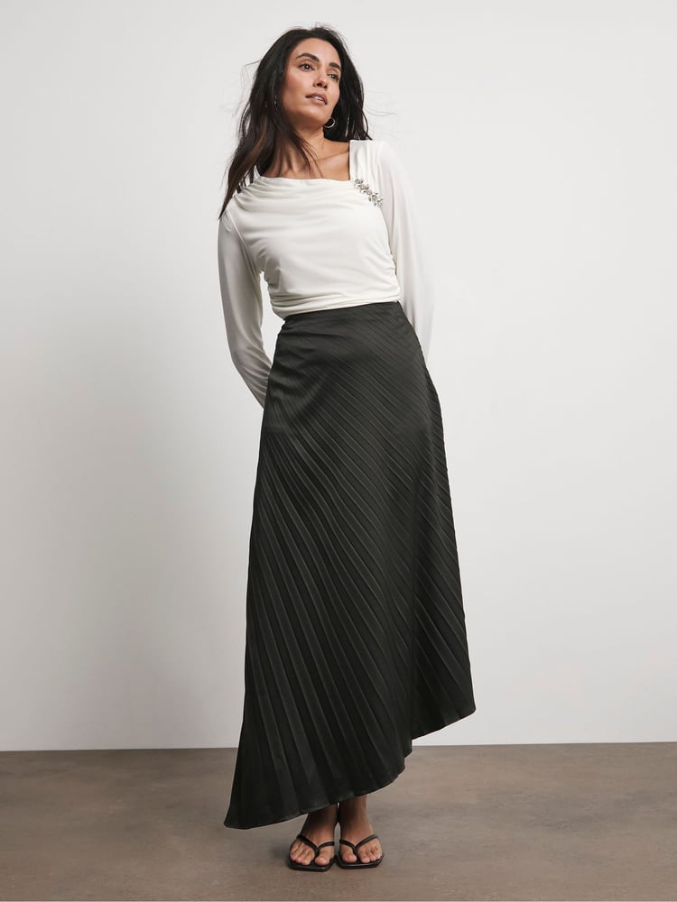 Joanna Hope Jersey Top With Brooch - Image 1 of 4