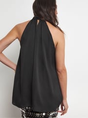 Joanna Hope Corsage Halter Black Neck Top - Image 2 of 4