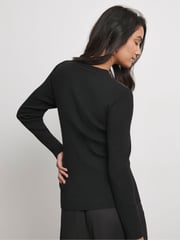 Joanna Hope Knit Black Jumper With Mesh Insert - Image 2 of 4