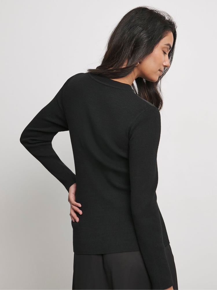Joanna Hope Knit Black Jumper With Mesh Insert - Image 2 of 4