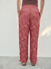 Pink Satin Jacquard Harem Trousers - Image 5 of 9