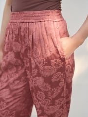Pink Satin Jacquard Harem Trousers - Image 7 of 9