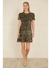 Yumi Gold Sequin Tunic Dress - Image 2 of 4