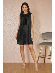 Yumi Black Sequin Bow Tunic Shift Dress - Image 2 of 5