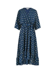Yumi Blue Sequin Kimono Midi Wrap Dress - Image 5 of 5