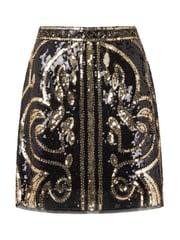 Joe Browns Gold Festive Sparkle Stretch Sequin A-Line Mini Skirt - Image 5 of 5