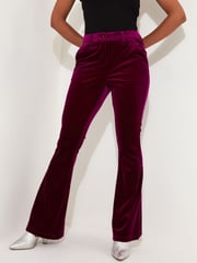 Joe Browns Pink Velour Flared Leg Co-ord Trousers - Image 1 of 6