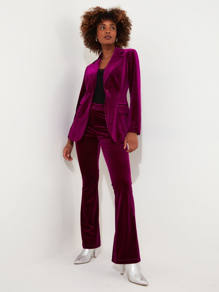Joe Browns Pink Velour Flared Leg Co-ord Trousers - Image 2 of 6