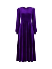 Joe Browns Purple Velour Long-Sleeved Midi Dress - Image 5 of 5