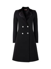 Joe Browns Black Chrome Velvet Trim Long Sleeve Tuxedo Mini Dress - Image 8 of 8