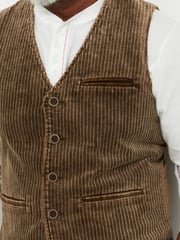 Joe Browns Brown Washed Chunky Cord Waistcoat - Image 5 of 6