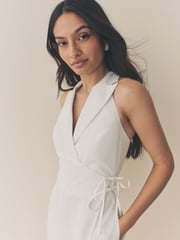 White Halter Neck Jumpsuit - Image 6 of 6