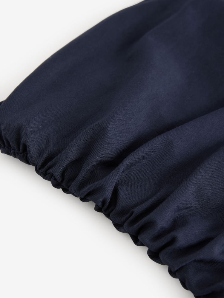 Navy/White Bandeau Jersey Woven Mix Midi Dress - Image 7 of 7