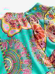 Bright Green Paisley Print N. Premium Long Sleeve Tiered Boho Occasion Maxi Dress - Image 7 of 7